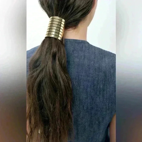 🔥🔥Zara hair tie metallic stripe - Picture 1 of 5